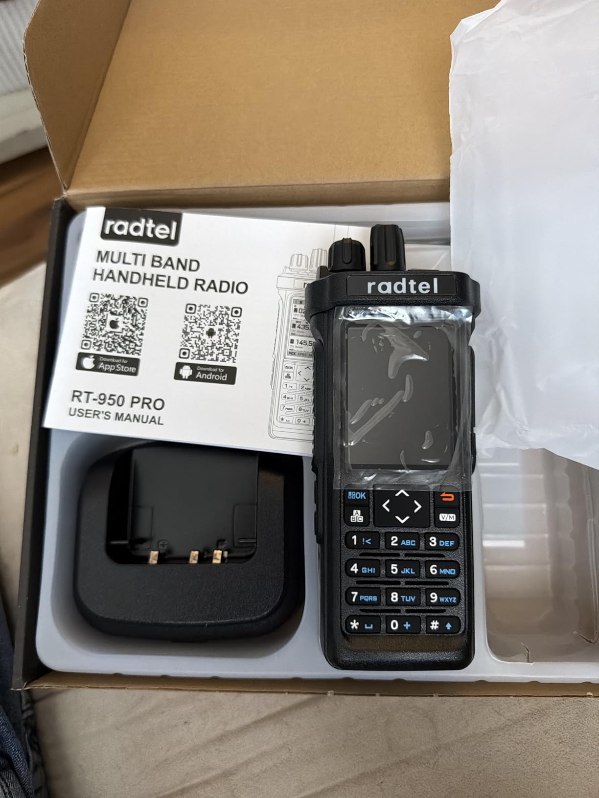 Radtel RT-950 PRO Ham Radio TX GPS/APRS, 10W Walkie Talkie Long Range Handheld Two Way Radio, AM/FM/CB/SW/MW/LW RX, Bluetooth APP Programming, NOAA, Spectrum Analyzer (with Programming Cable) customer photo 1