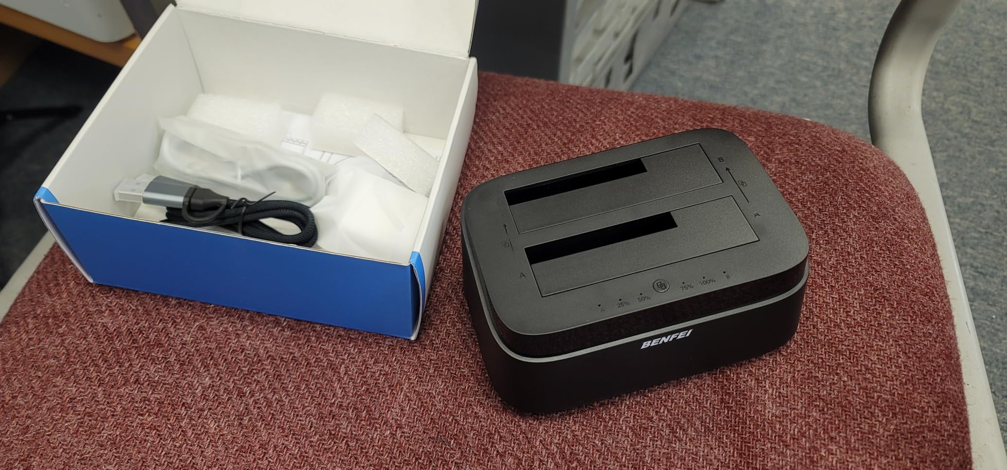 BENFEI Hard Drive Docking Station with UASP Offline Clone Function, USB C Dual Bay Dock for 2.5/3.5