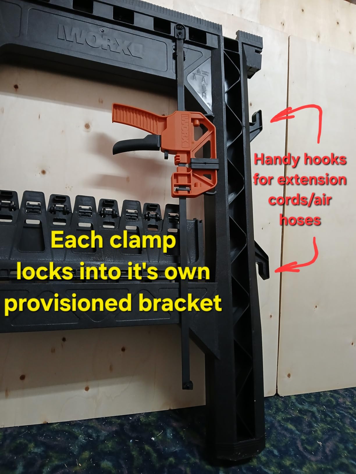 Worx WX065.3 Clamping Sawhorses with Bar Clamps and 7 Inch Metal Triangle Ruler customer photo 1