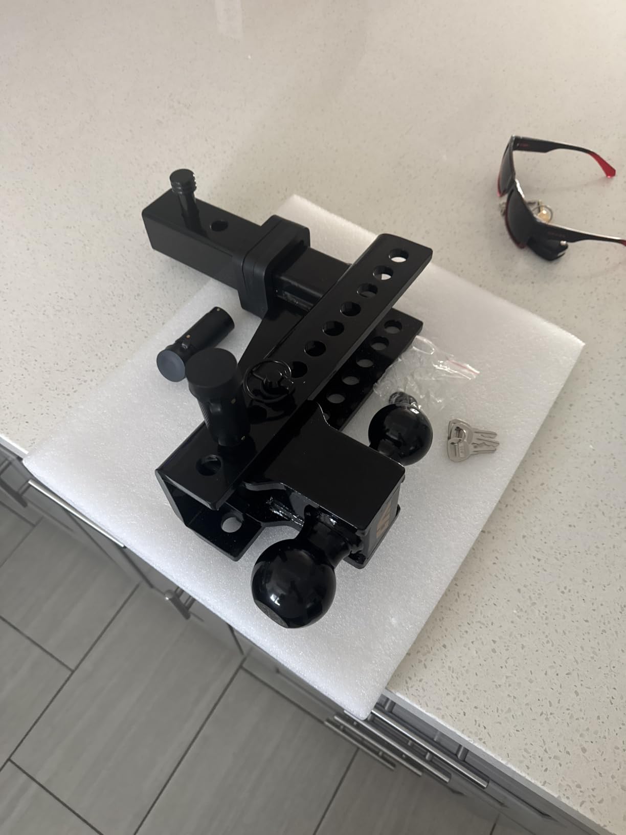 CAMMOO Adjustable Trailer Hitch, Tow Hitch Fits 2 inch Receiver, 6 inch Rise/Drop Hitch, 2