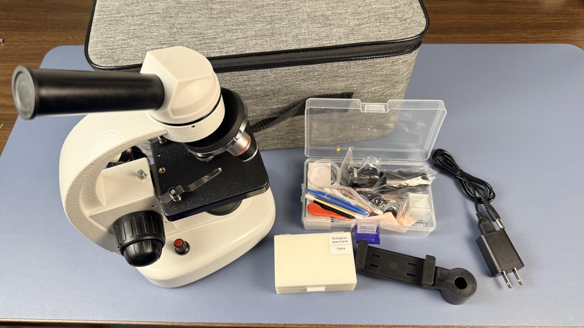 Compound Microscope WF10x and WF25x Eyepieces, Slides for Students, Home School Lab Microscope for Adults Suitable for Laboratory School (Bright White) customer photo 2
