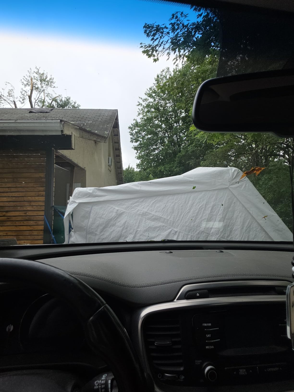 JY QAQA Carport, 12x20 FT Heavy Duty Carport with Removable Side Walls and Doors, Portable Garage with Roll-Up Window and Sandbags, Car Canopy with All-Season Tarp for Cars, Trucks, Boats, Grey customer photo 1