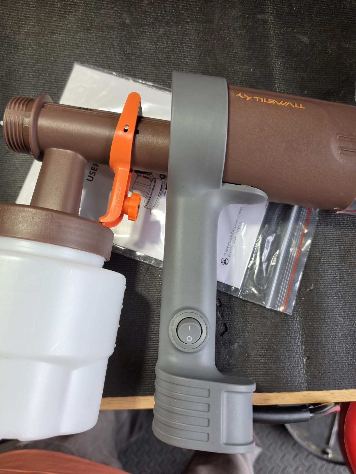Tilswall Paint Sprayer, Shark 600 Ultra-Light HVLP Electric Spray Paint Gun | 3 Nozzles & 3 Patterns, 1200ML/Min, Easy to Clean, Variable Flow Control, Ideal for Furniture, Cabinets, Fence, Walls, Deck customer photo 1